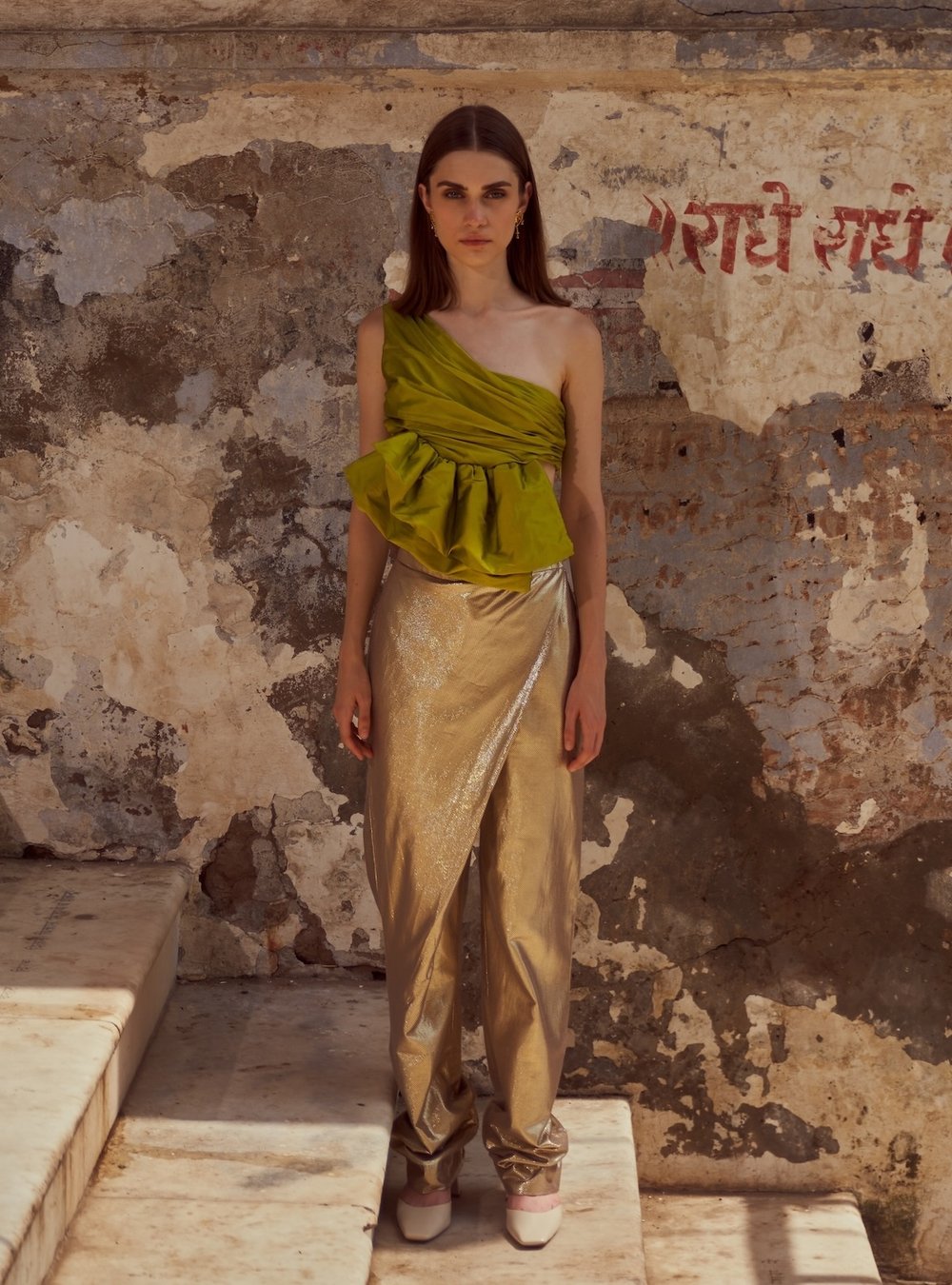 Green One Shoulder Top