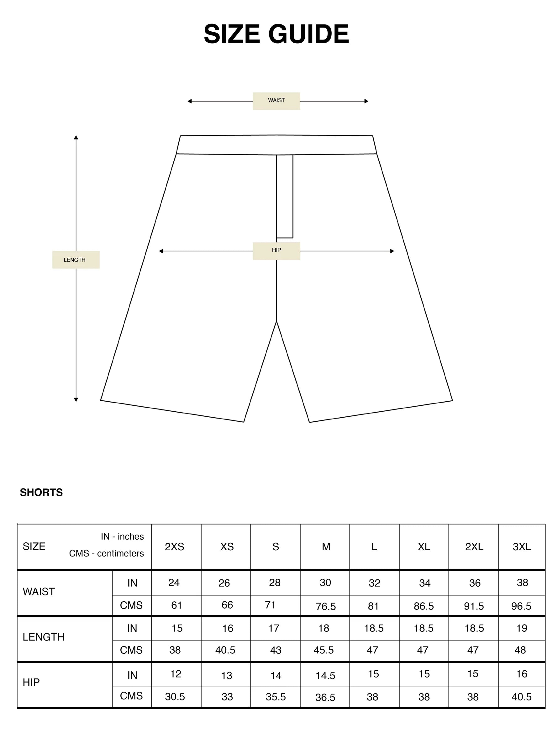 Sizing Chart