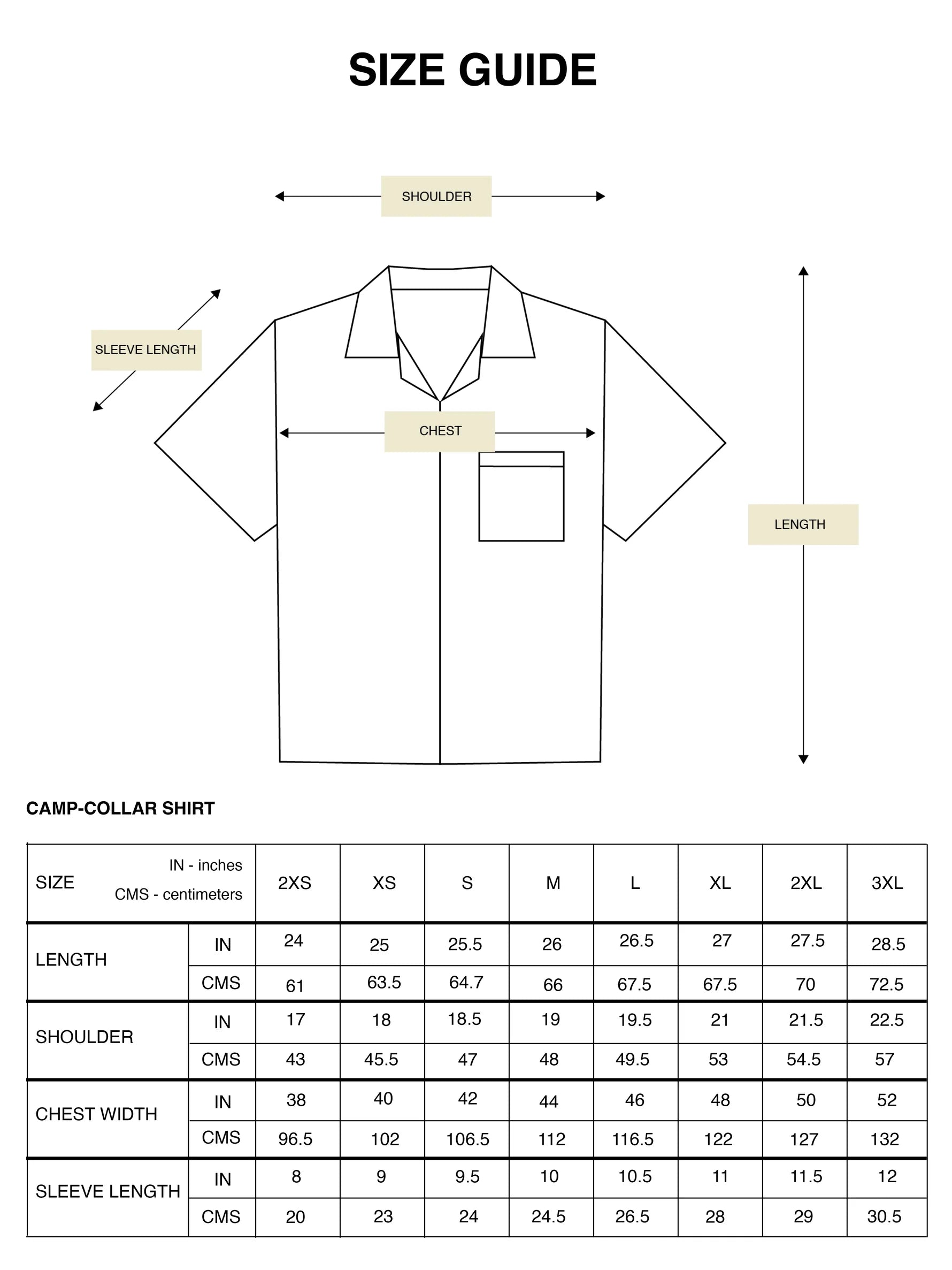Sizing Chart