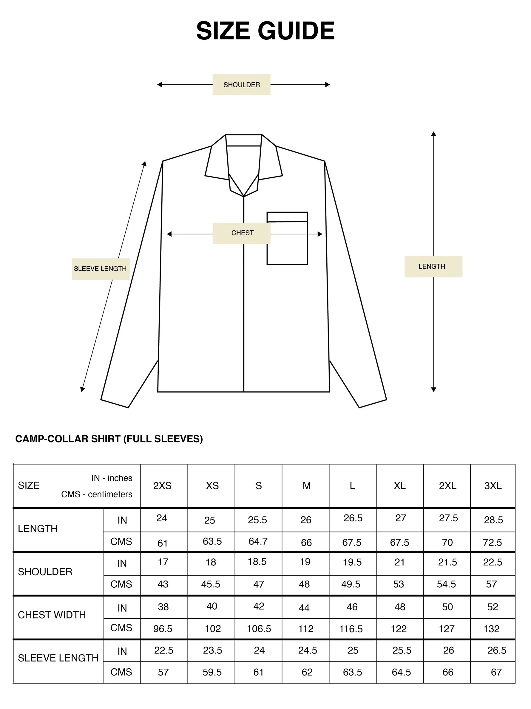 Sizing Chart