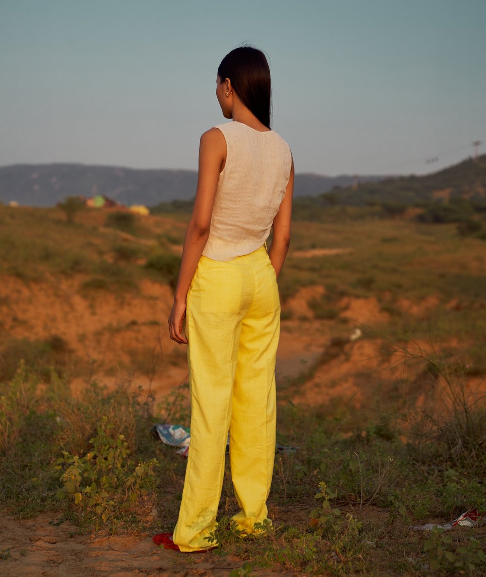 Cotton Stripe Asymmetrical Top