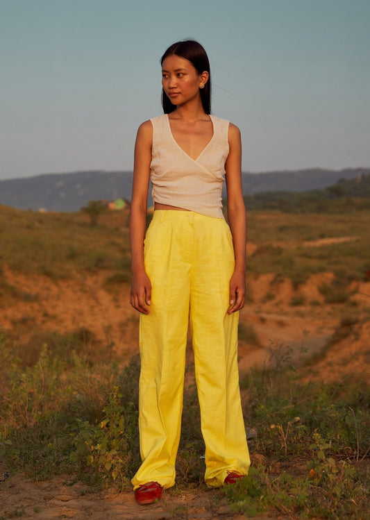 Cotton Stripe Asymmetrical Top