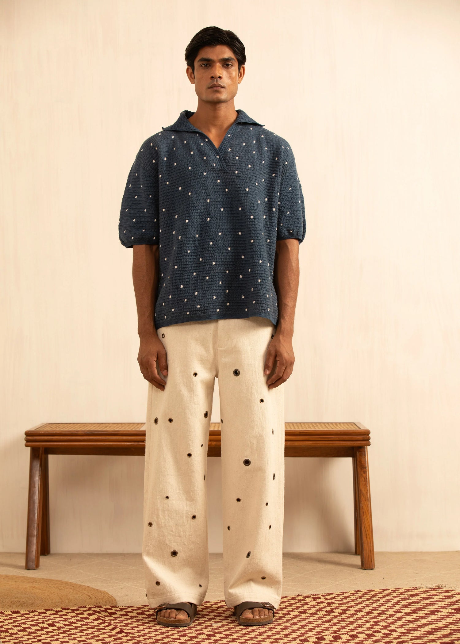 Blue Polka Dot Polo