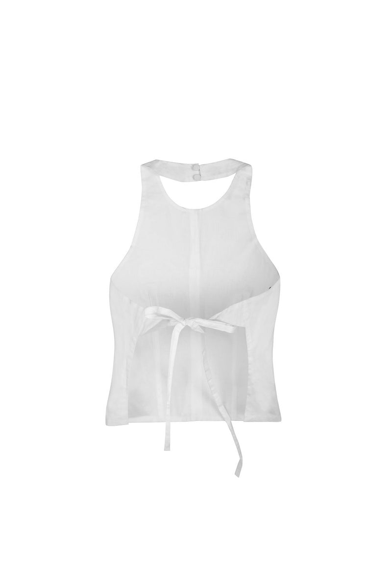 White Backless Top
