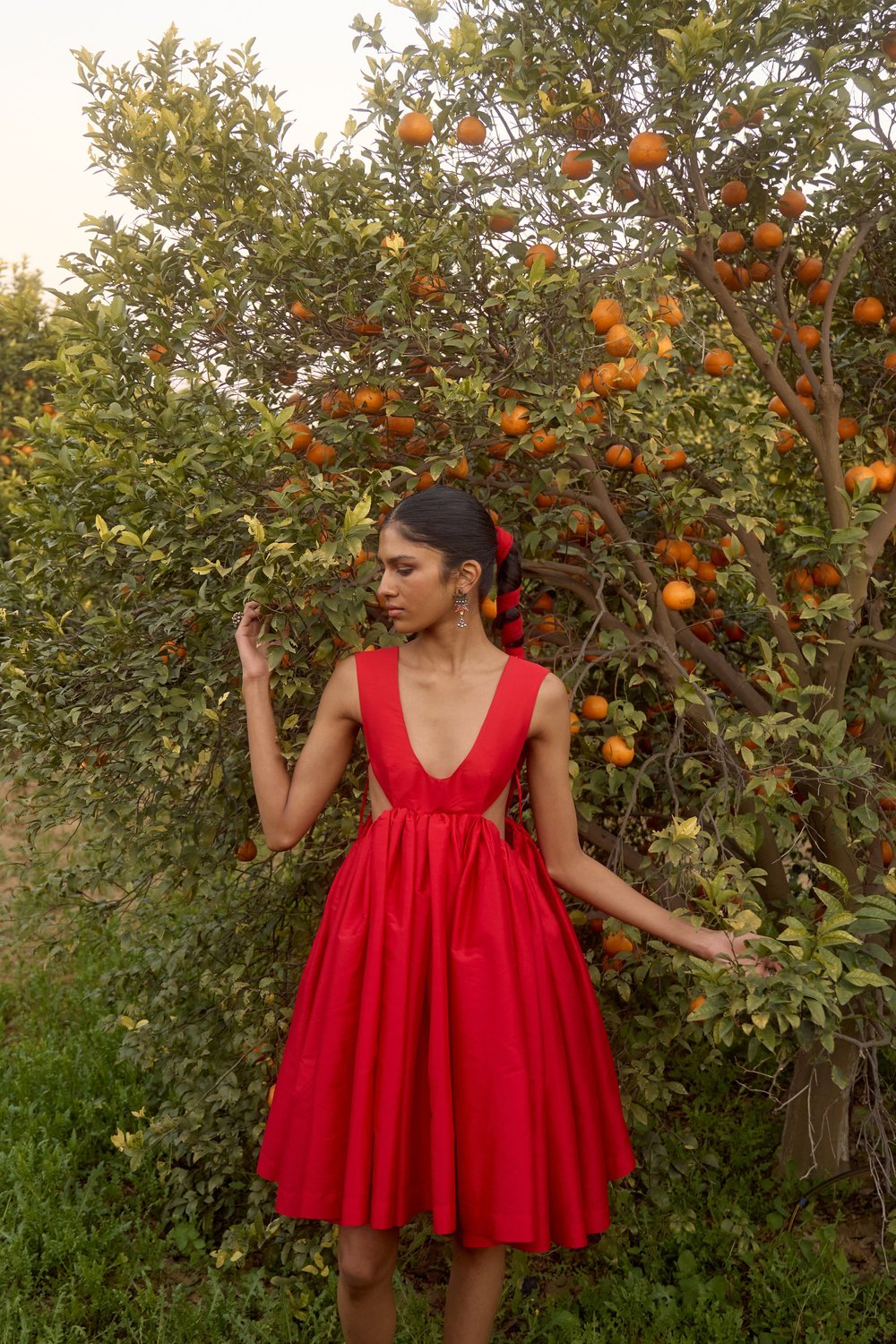 Red Taffeta Dress