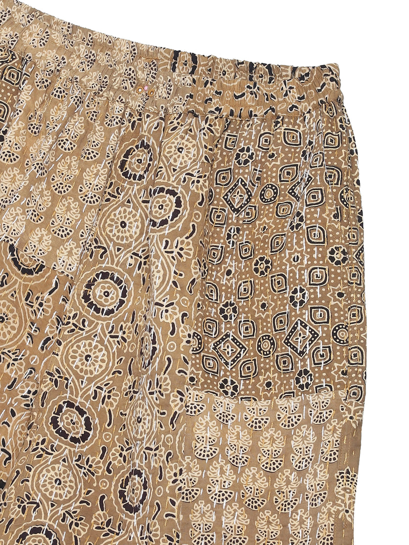 Beige Ajrakh Shorts