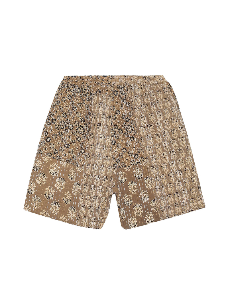 Beige Ajrakh Shorts