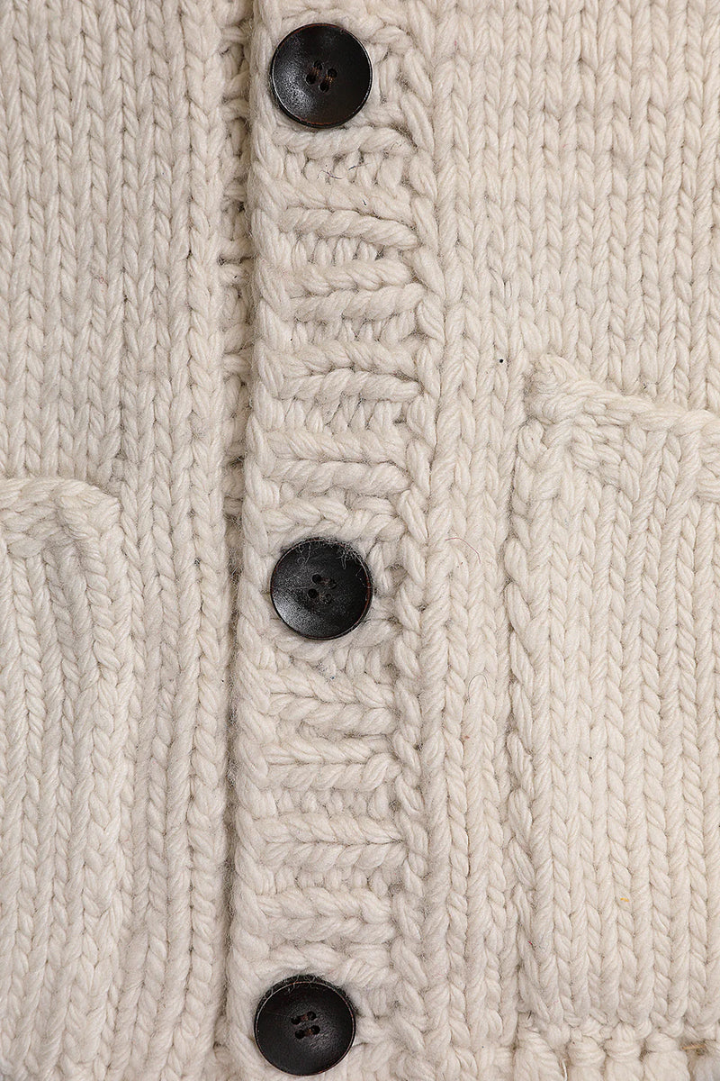 Cropped Chunky Merino Wool Cardigan