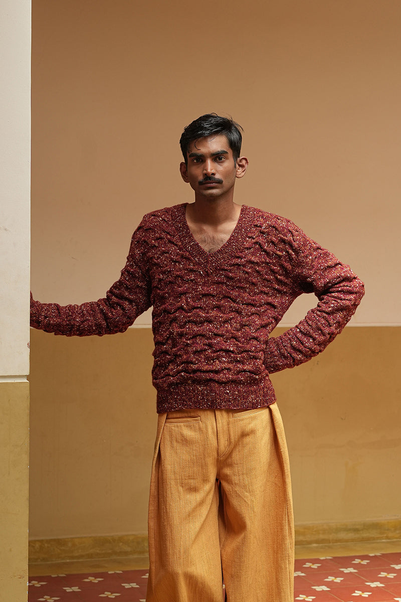 Bubble Breeze V-Neck Merino Sweater