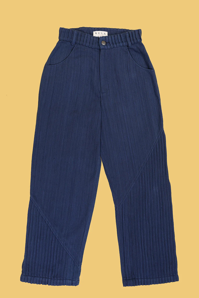 Indigo Pleated Denim Pants