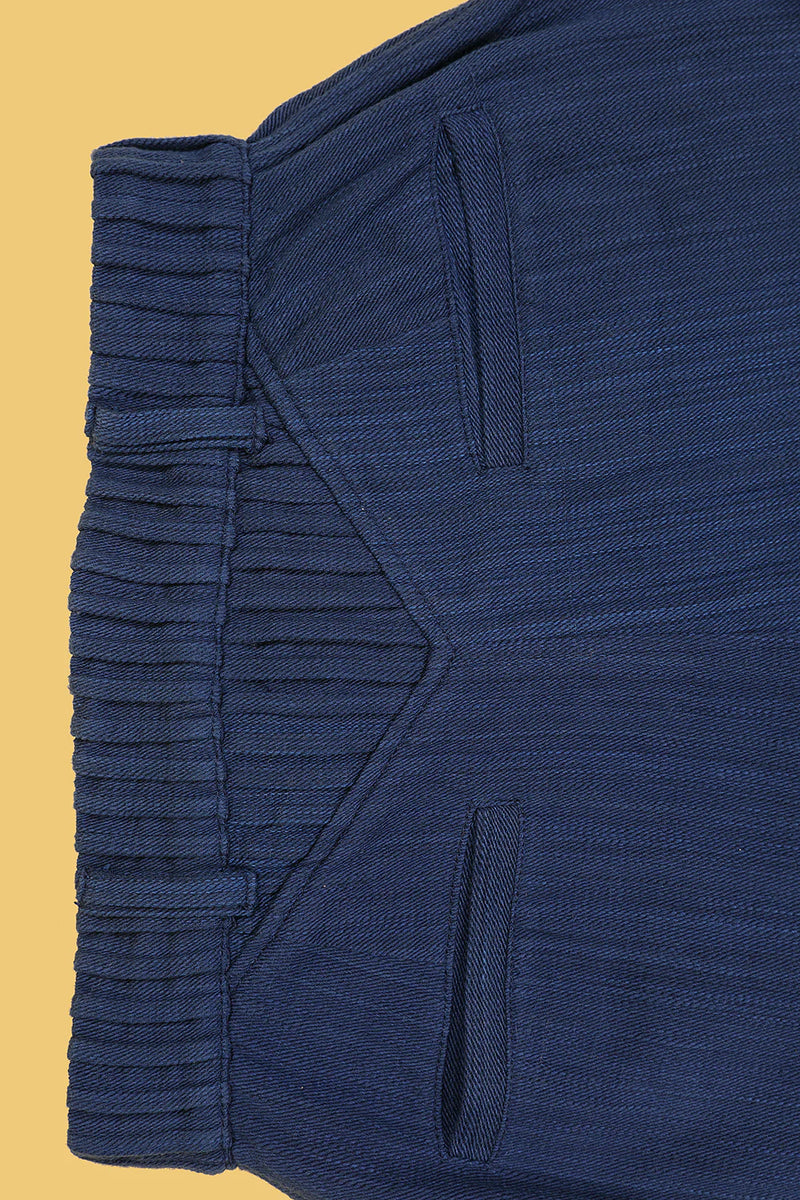 Indigo Pleated Denim Pants