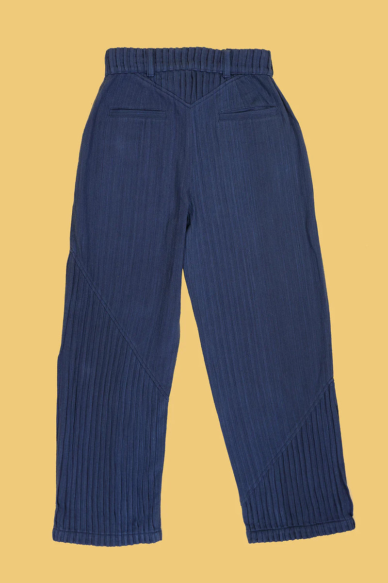 Indigo Pleated Denim Pants