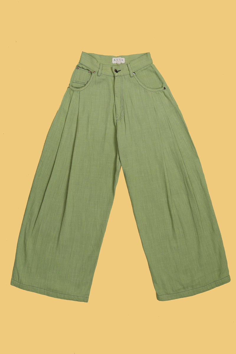 Khadi Pleated Denim Pants