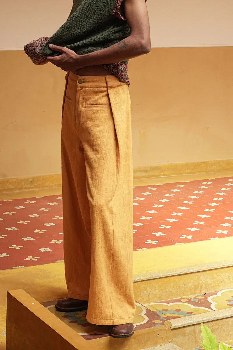 Structured Khadi Denim Pants