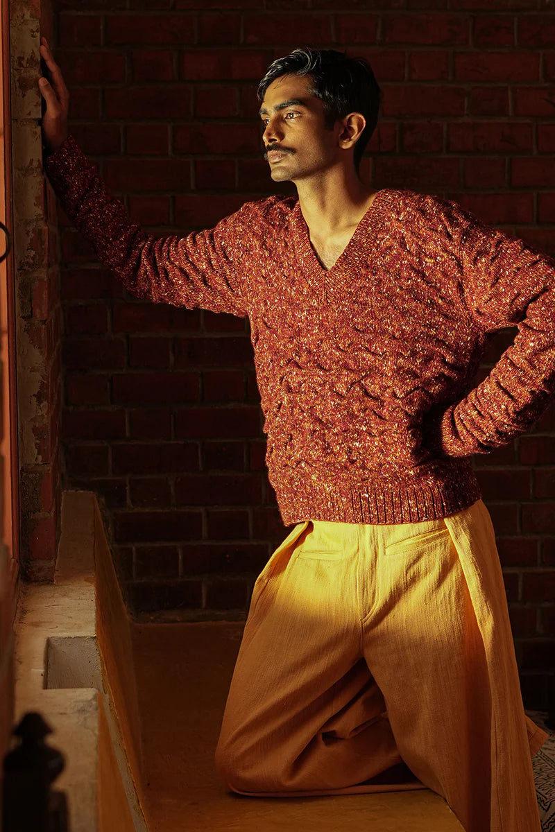 Bubble Breeze V-Neck Merino Sweater