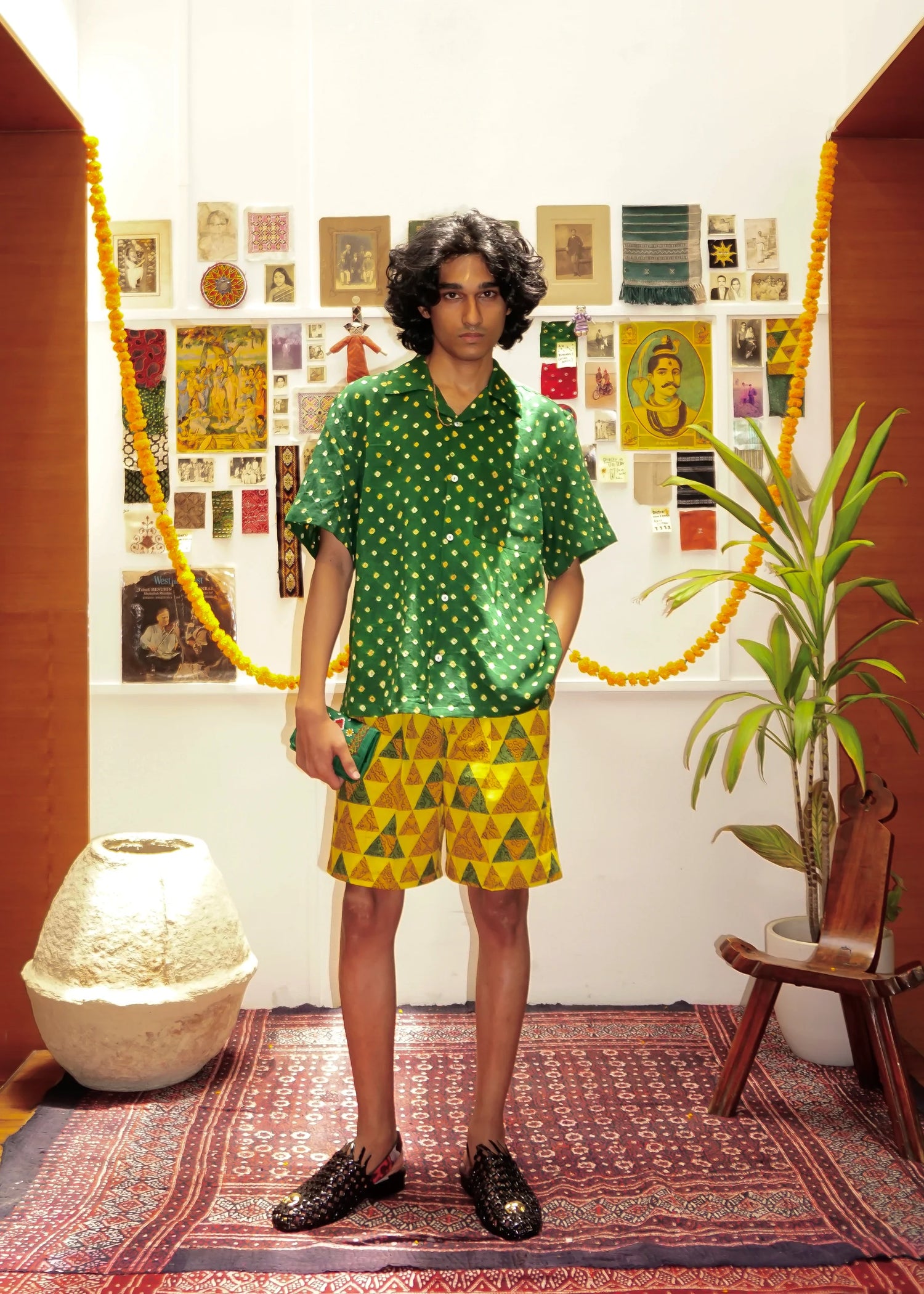 'Bandhani' Green Shirt