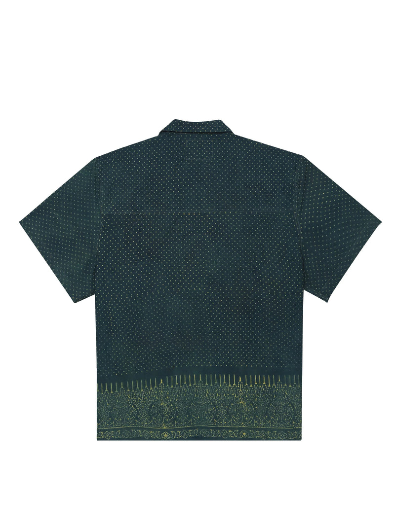 Green Ajrakh Shirt with Border
